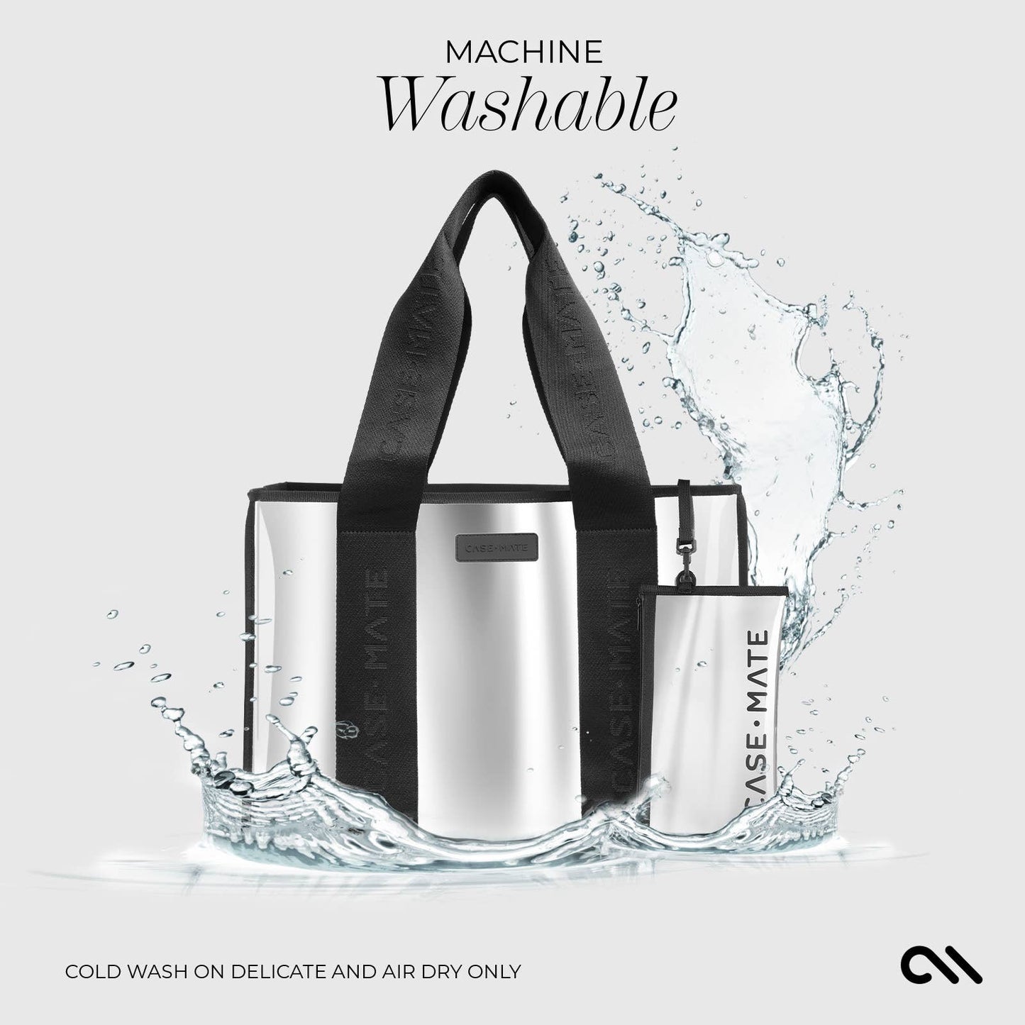 Case-Mate Silver Chrome Beach Tote Shoulder Bag