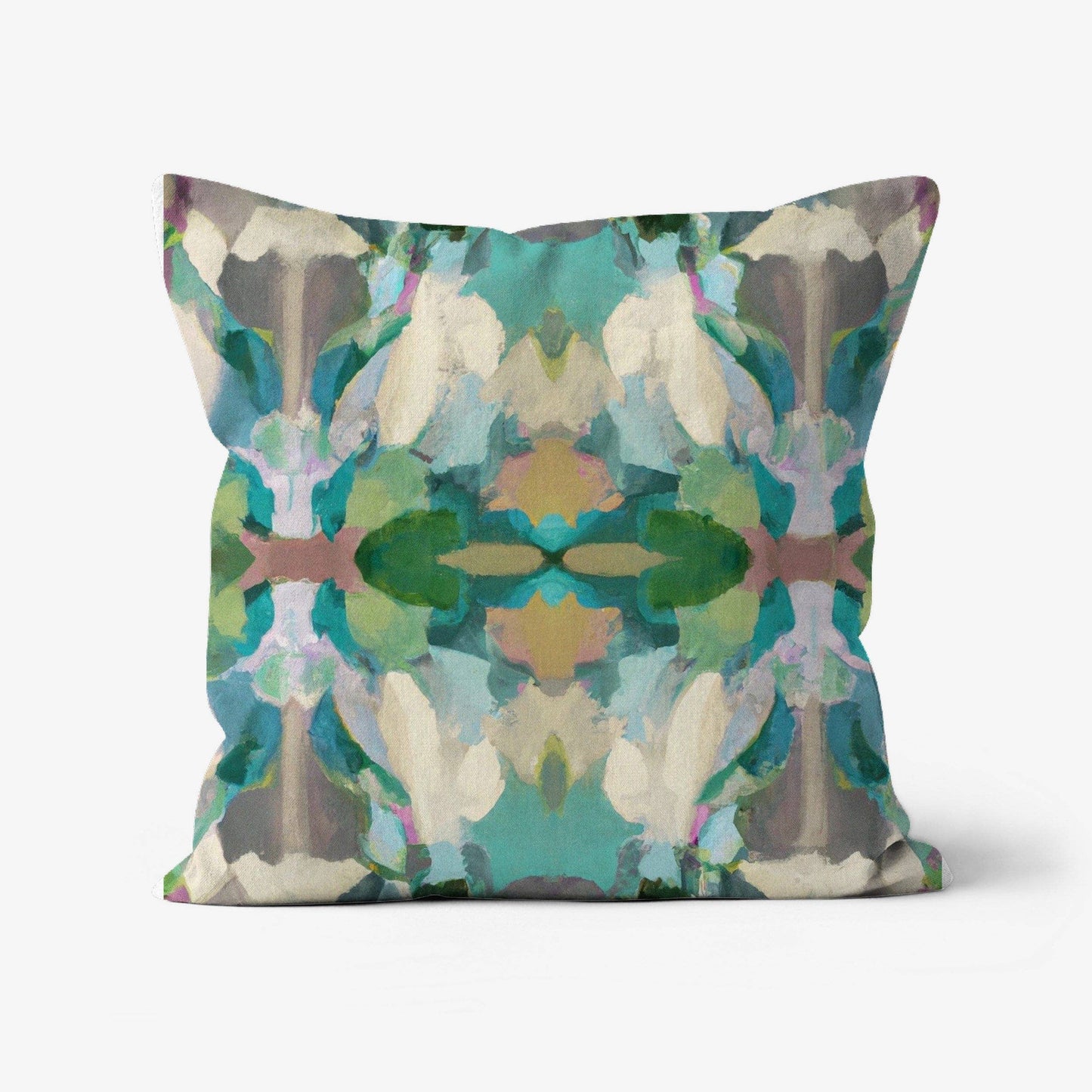 Nora Decorative Abstract Modern Art Painted Throw Pillow: 18x18