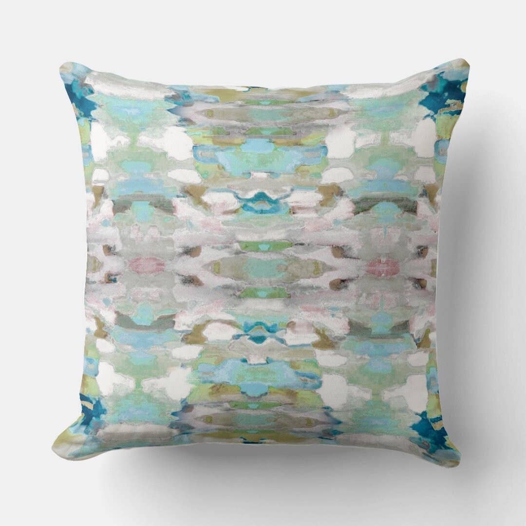 Layla Decorative Abstract Modern Art Throw Pillow: 18x18