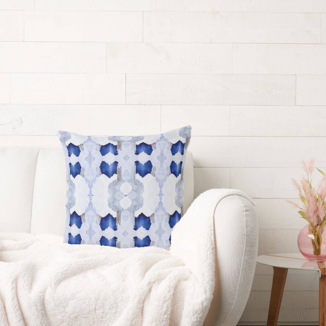 Mia Decorative Abstract Mid-Century Art Throw Pillow: 18x18