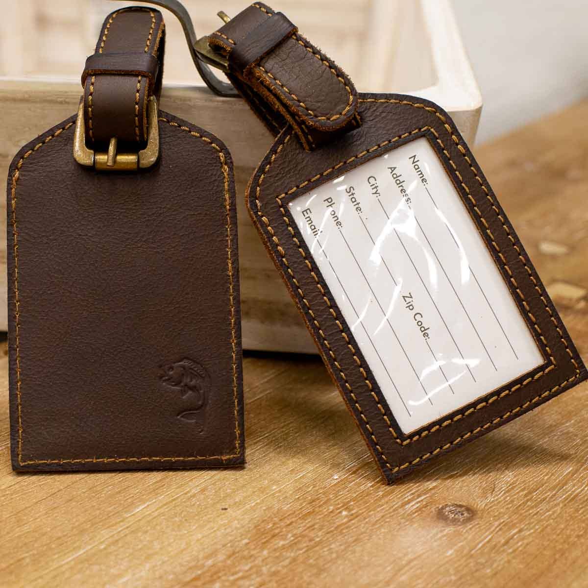 Fish Leather Embossed Luggage Tag