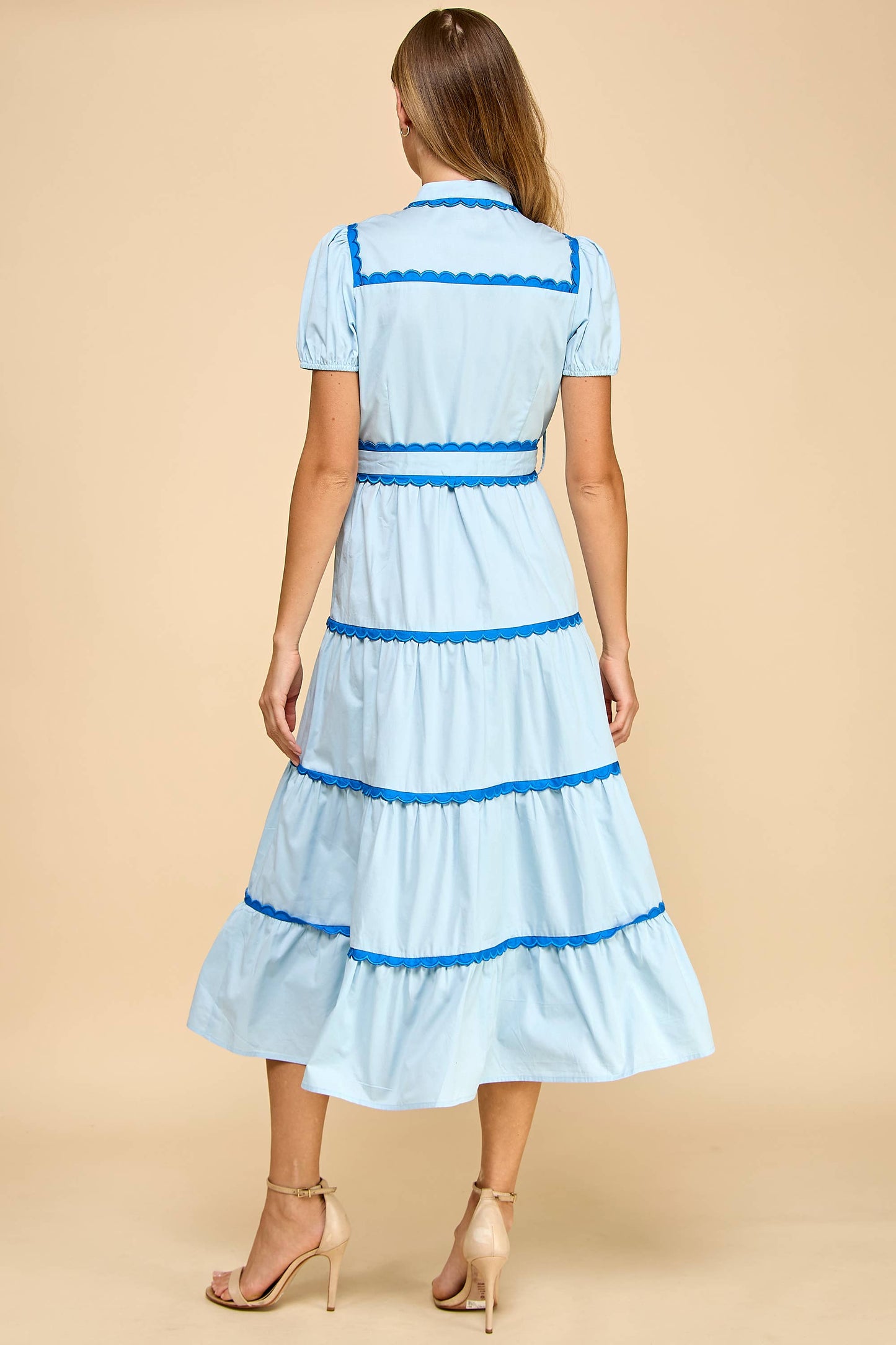 Baby Blue Scalloped Dress