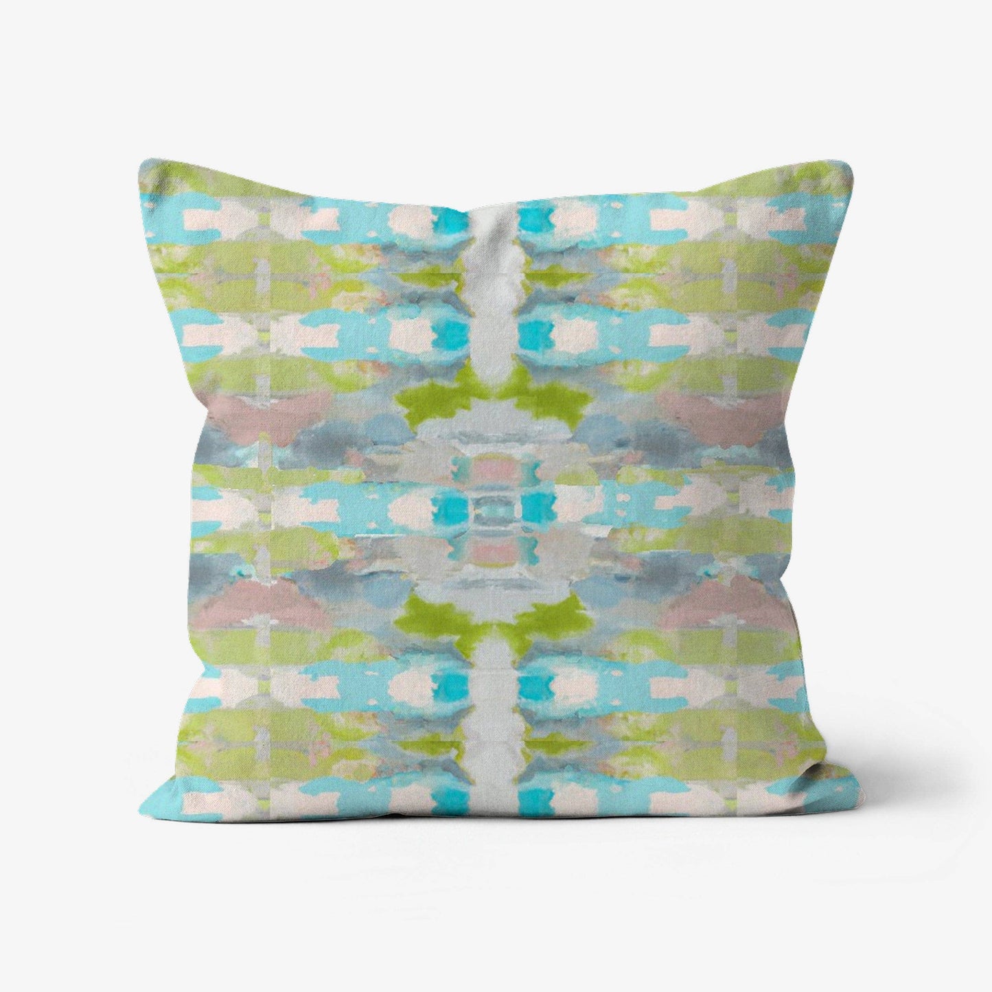 Ava Decorative Abstract Art Throw Pillow Green Blue Mauve: 18x18