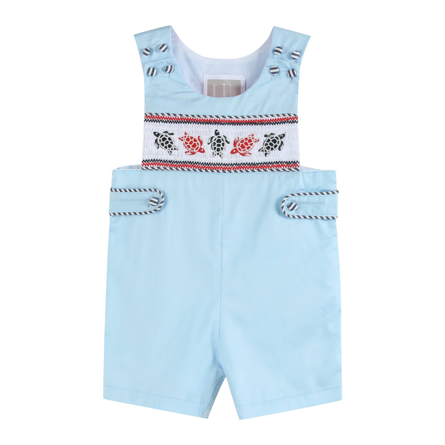 Turtle Smocked Shortalls