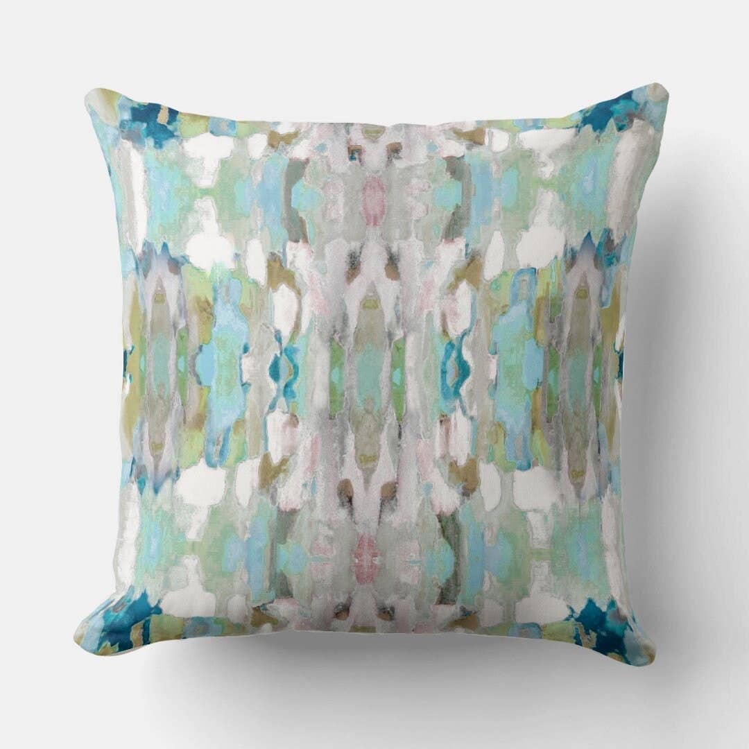 Layla Decorative Abstract Modern Art Throw Pillow: 18x18