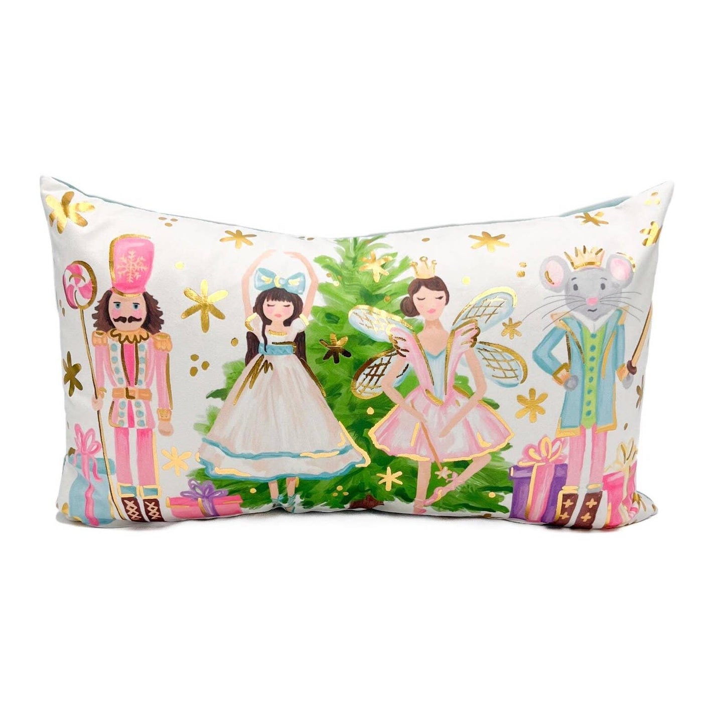 Gold Foil Nutcracker Ballet Pillow