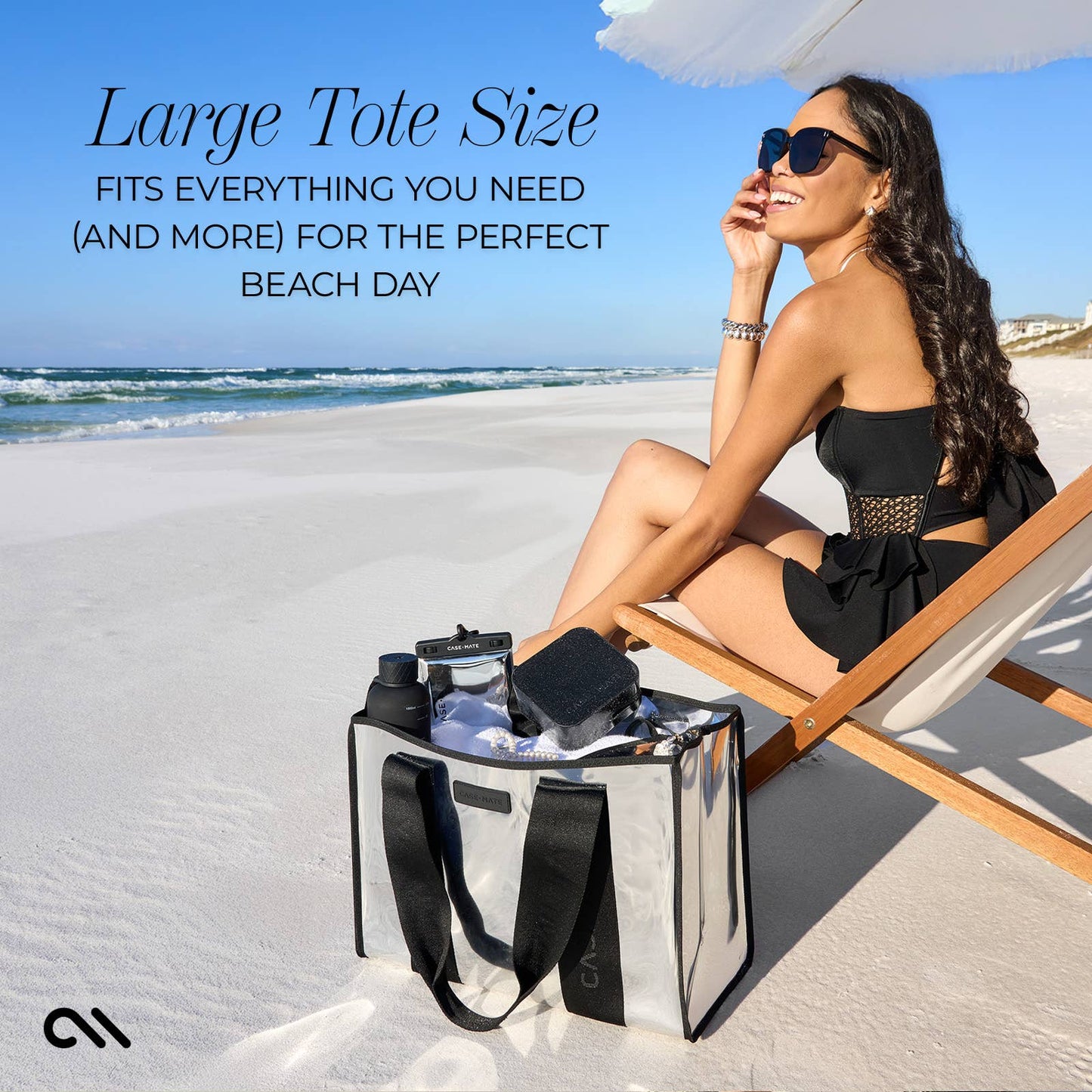 Case-Mate Silver Chrome Beach Tote Shoulder Bag