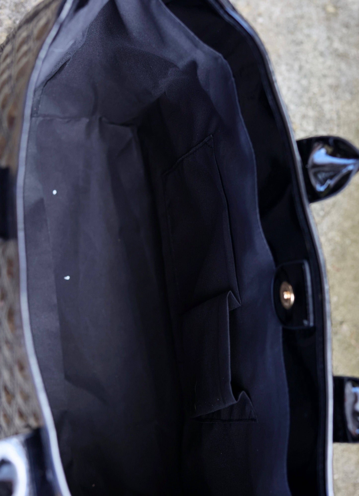 Melissa Tote Bag BLACK PATENT SQ