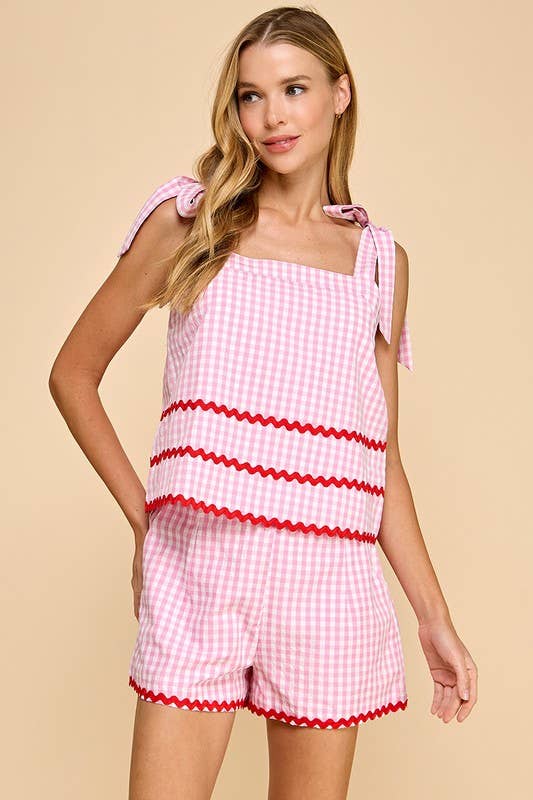 Mint Gingham Top
