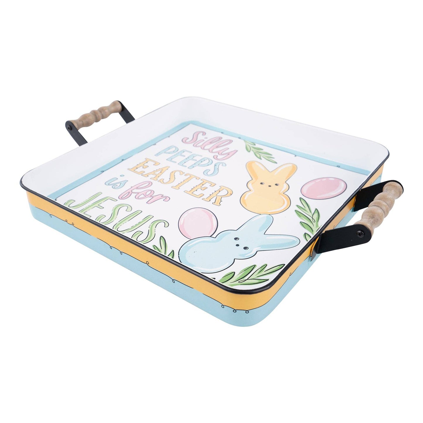 Silly Peeps and Eggs Easter Enamel Tray