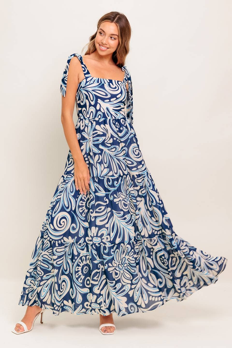 Navy Swirl Dress