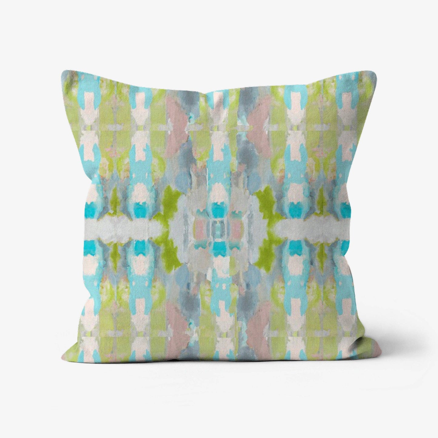 Ava Decorative Abstract Art Throw Pillow Green Blue Mauve: 18x18