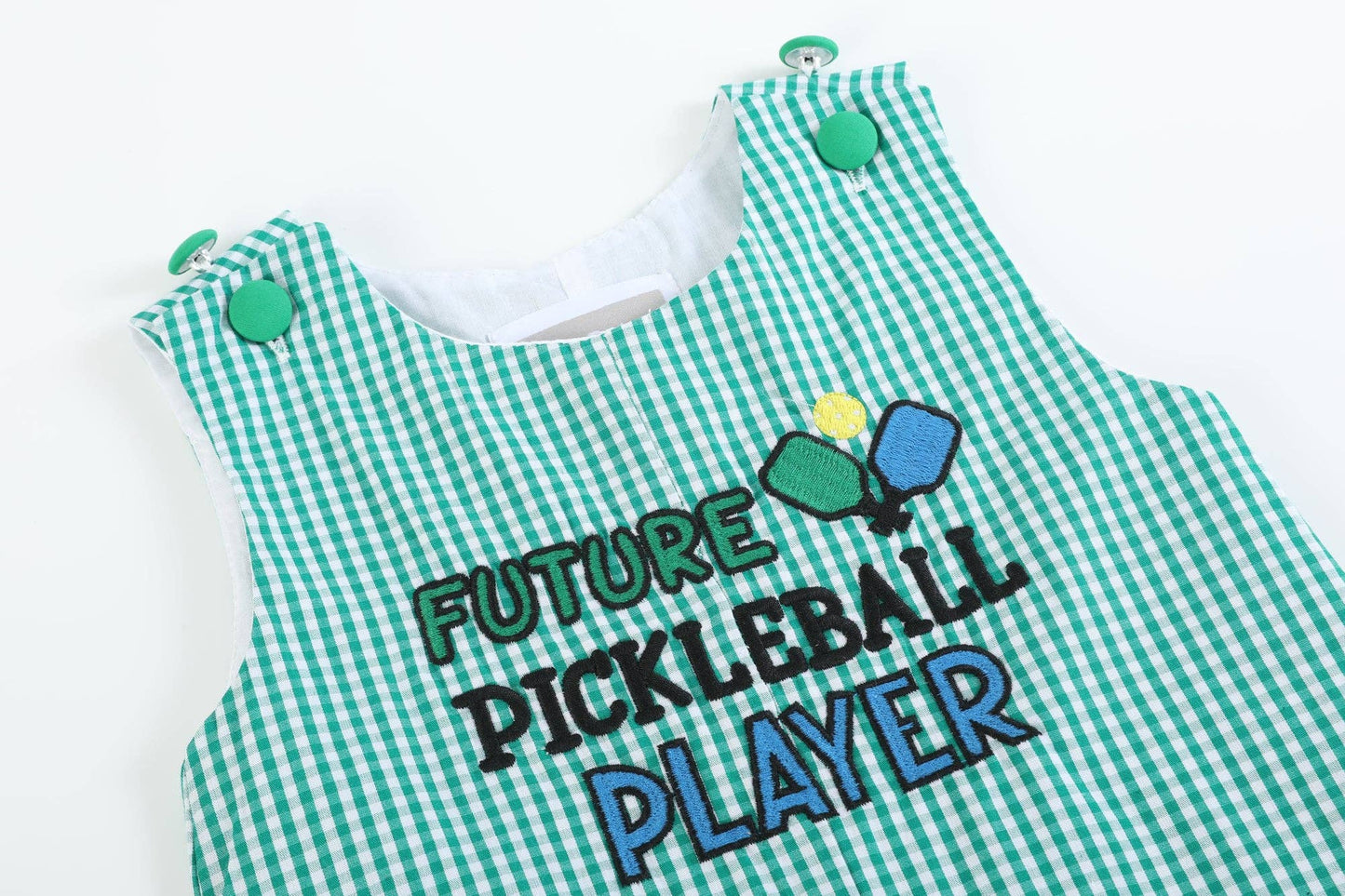 Future Pickleball Player Gingham Romper