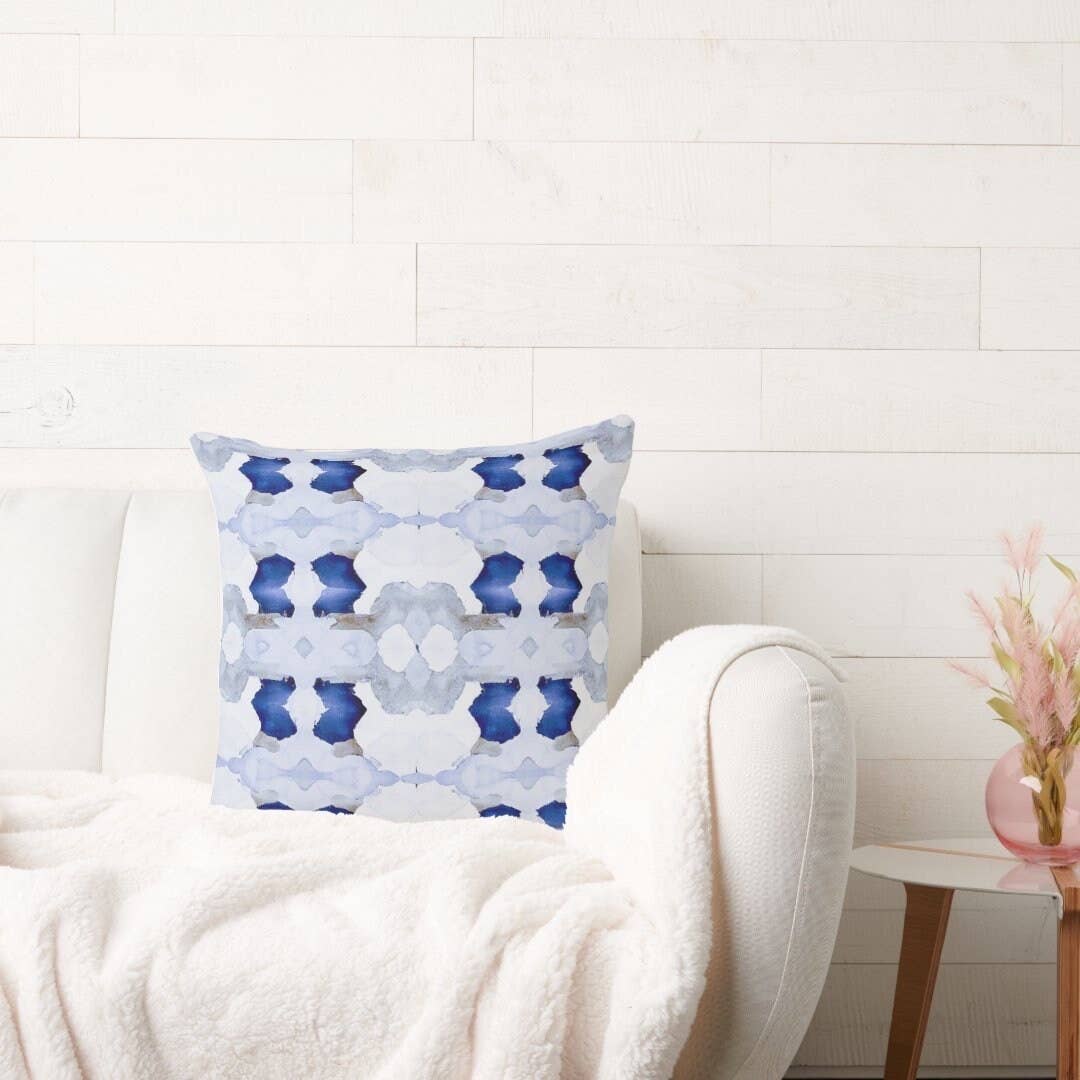 Mia Decorative Abstract Mid-Century Art Throw Pillow: 18x18
