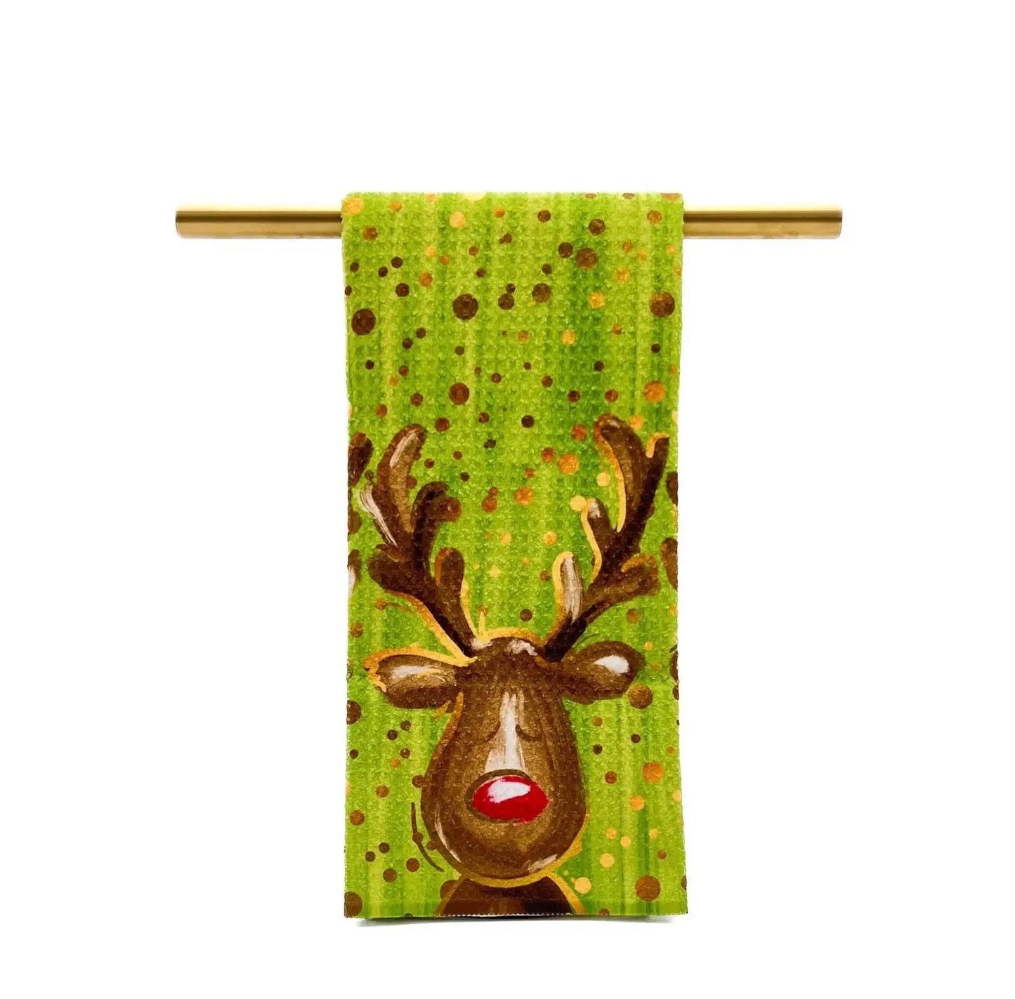 Classic Radiant Reindeer Tea Towel