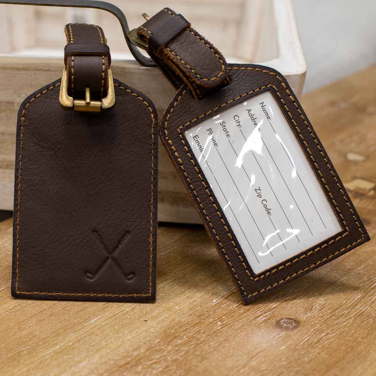 Golf Leather Embossed Luggage Tag