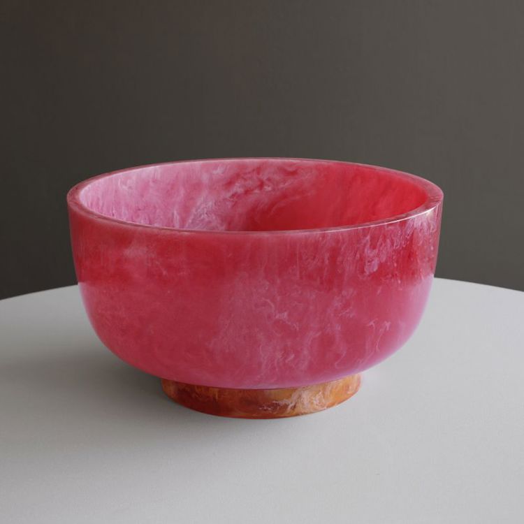 RESIN Rio Large Bowl with Base (Pink and Orange)