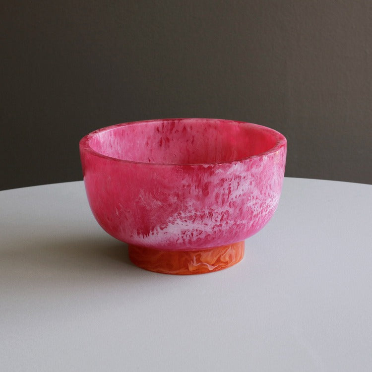 RESIN Rio Small Bowl with Base (Pink and Orange)