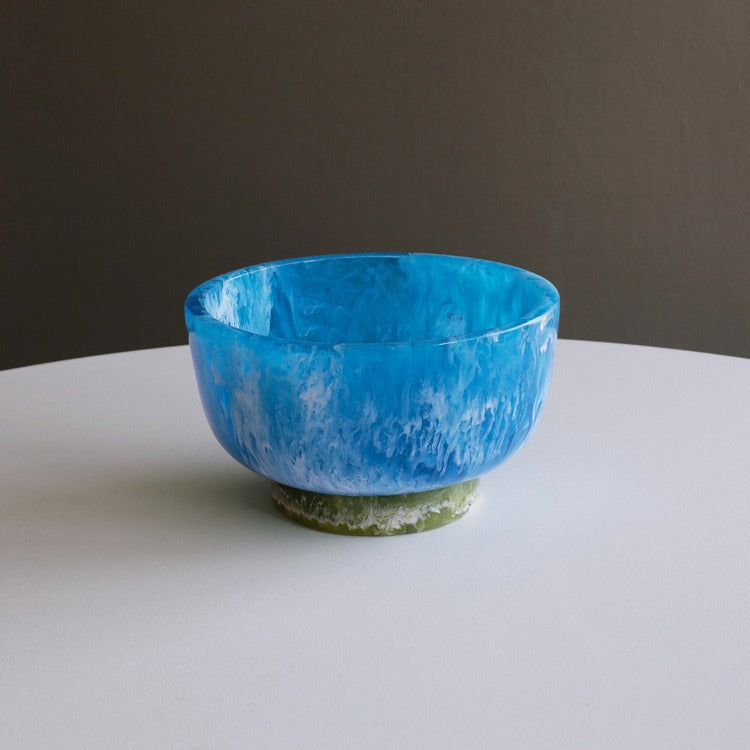 RESIN Rio Small Bowl with Base (Blue and Green)