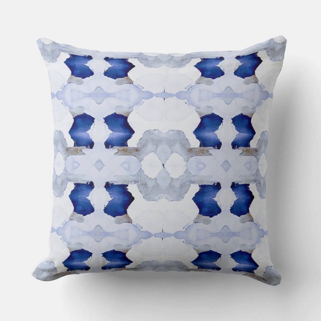 Mia Decorative Abstract Mid-Century Art Throw Pillow: 18x18