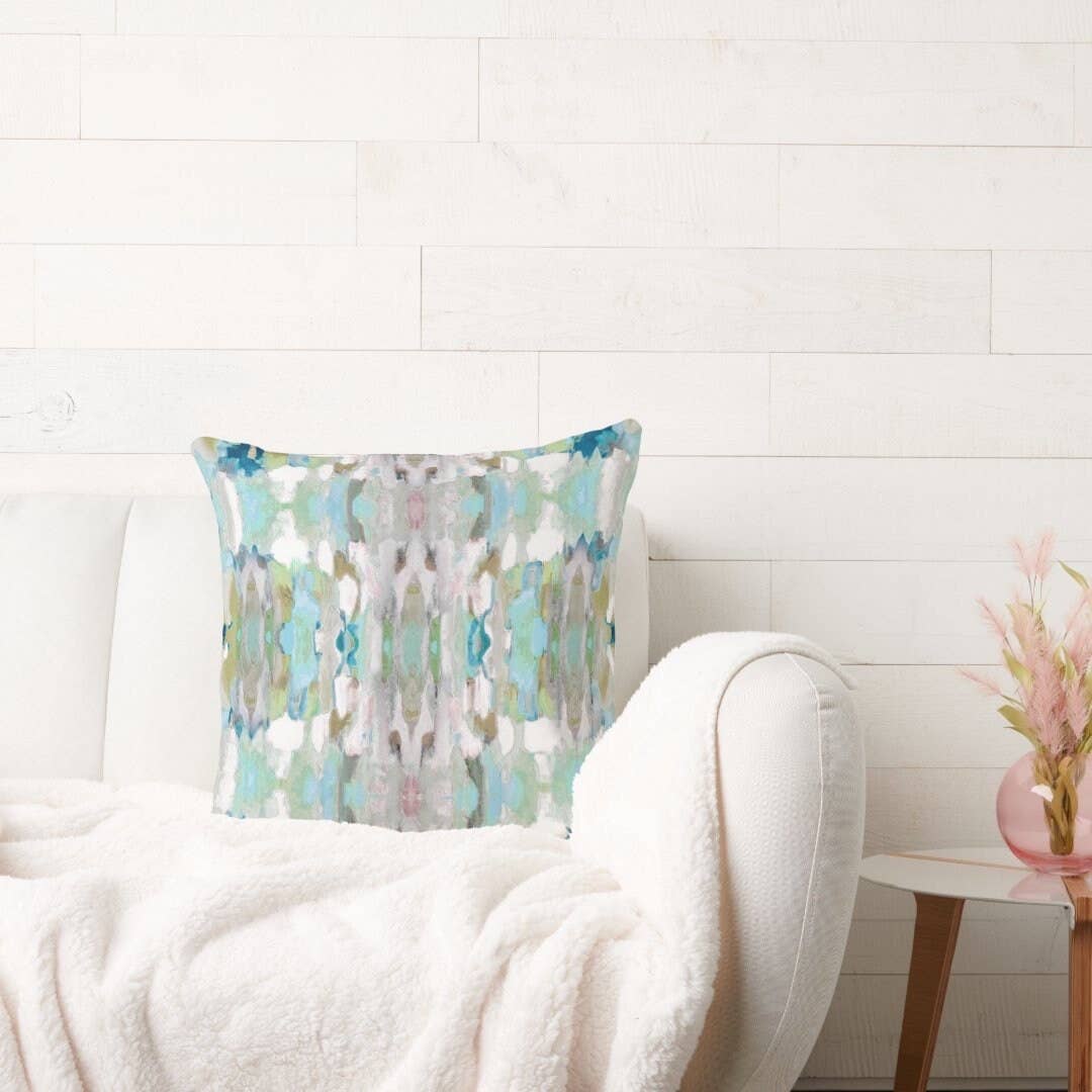 Layla Decorative Abstract Modern Art Throw Pillow: 18x18