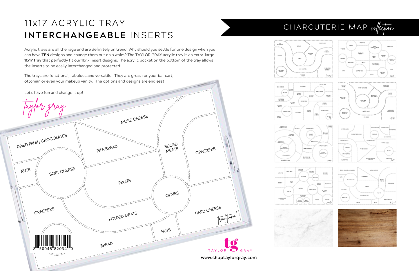 Taylor Gray CHARCUTERIE MAP insert set of 10
