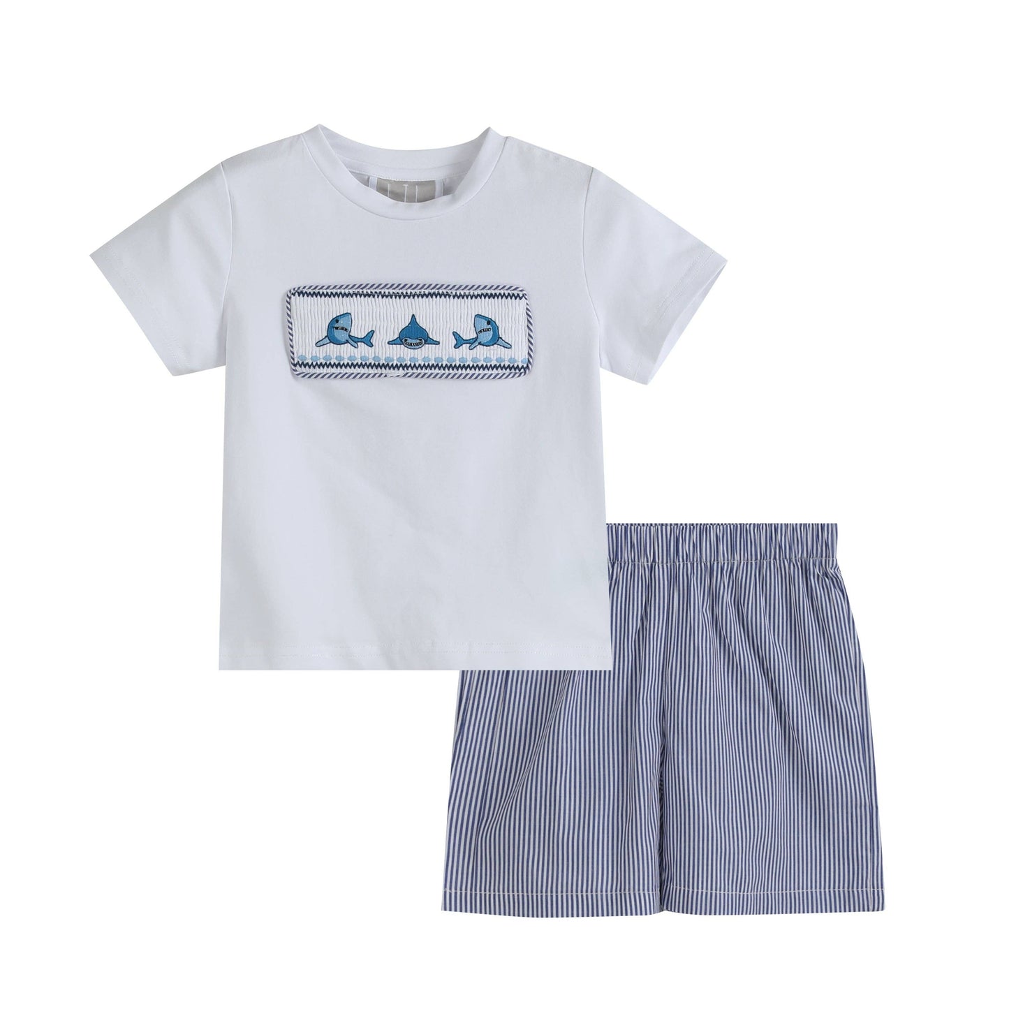 White Shark Smocked Set