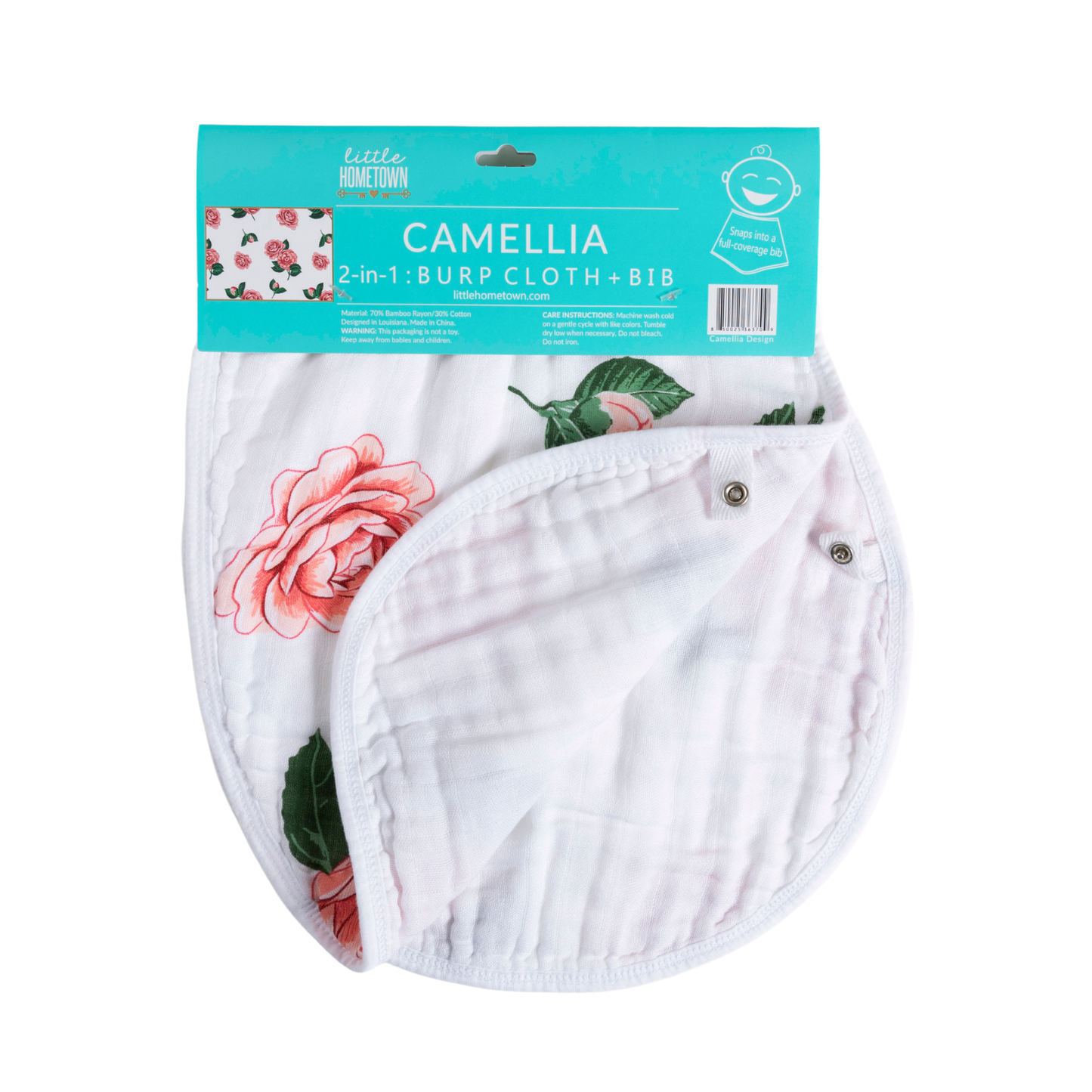Camellia Baby 2-in-1 Burp Cloth and Bib