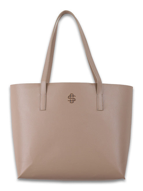 Leather Tote - Beige