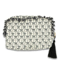 Black Bow Quilted Cosmetic Bag