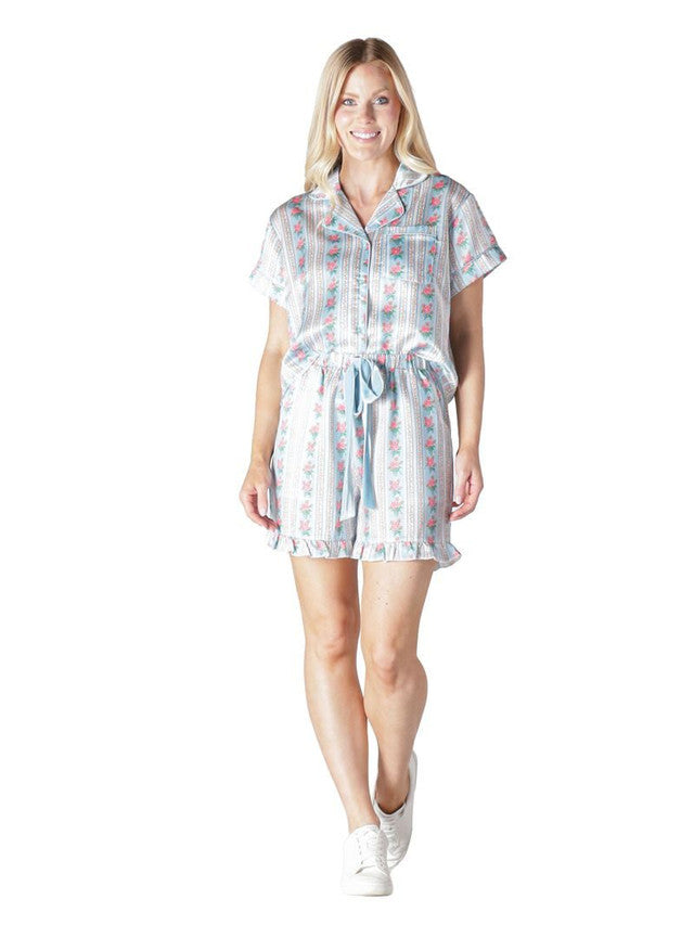 Blue Bonnet Silk Pajama Set