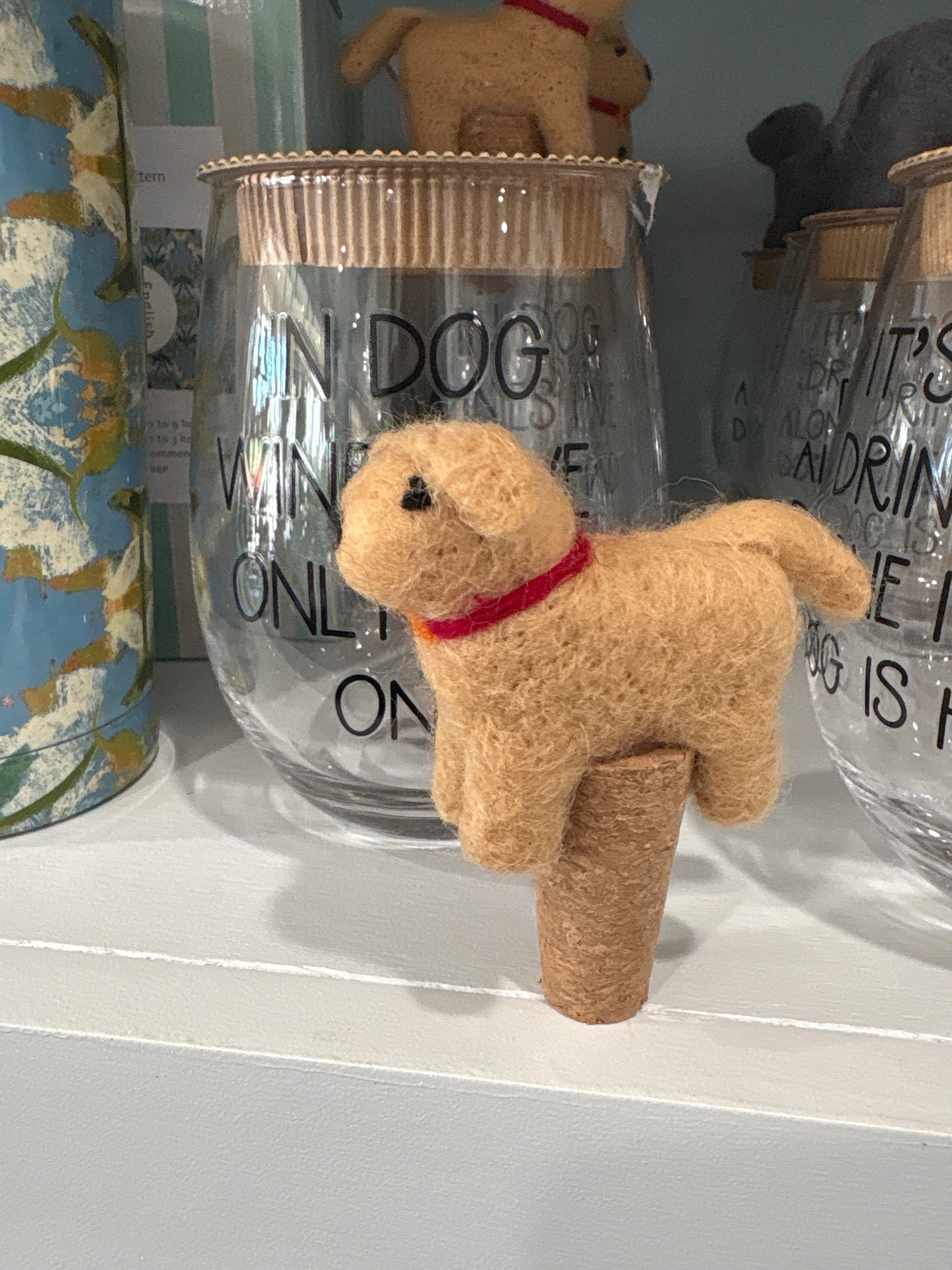 In Dog Wines Glass-Topper Set