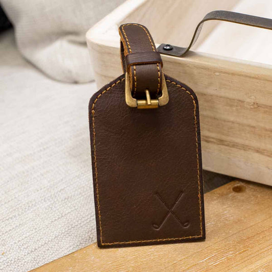 Golf Leather Embossed Luggage Tag