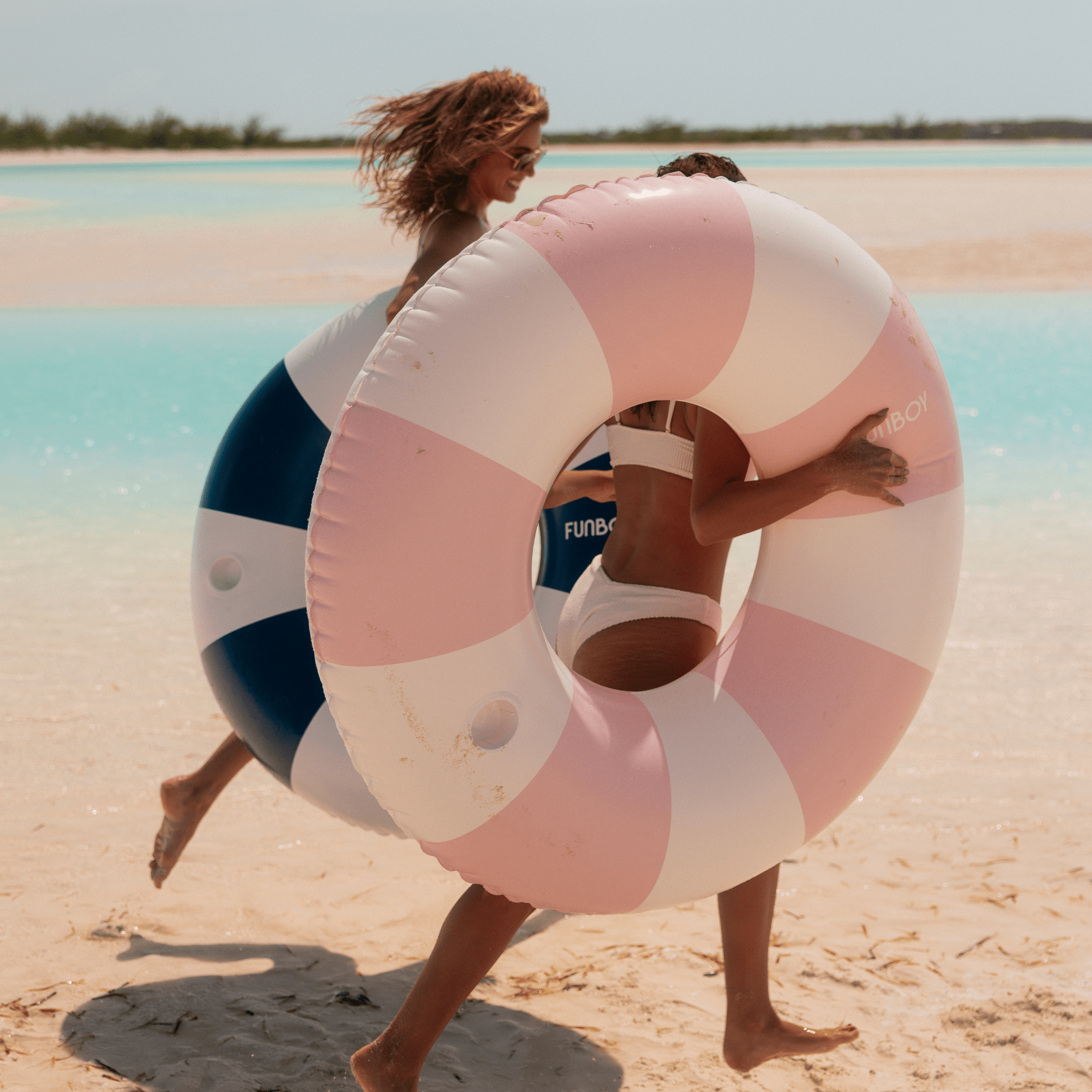 Pink Vintage Stripe Tube Float