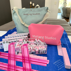 Mahjong Bundle-Green Tote/Pink Tiles