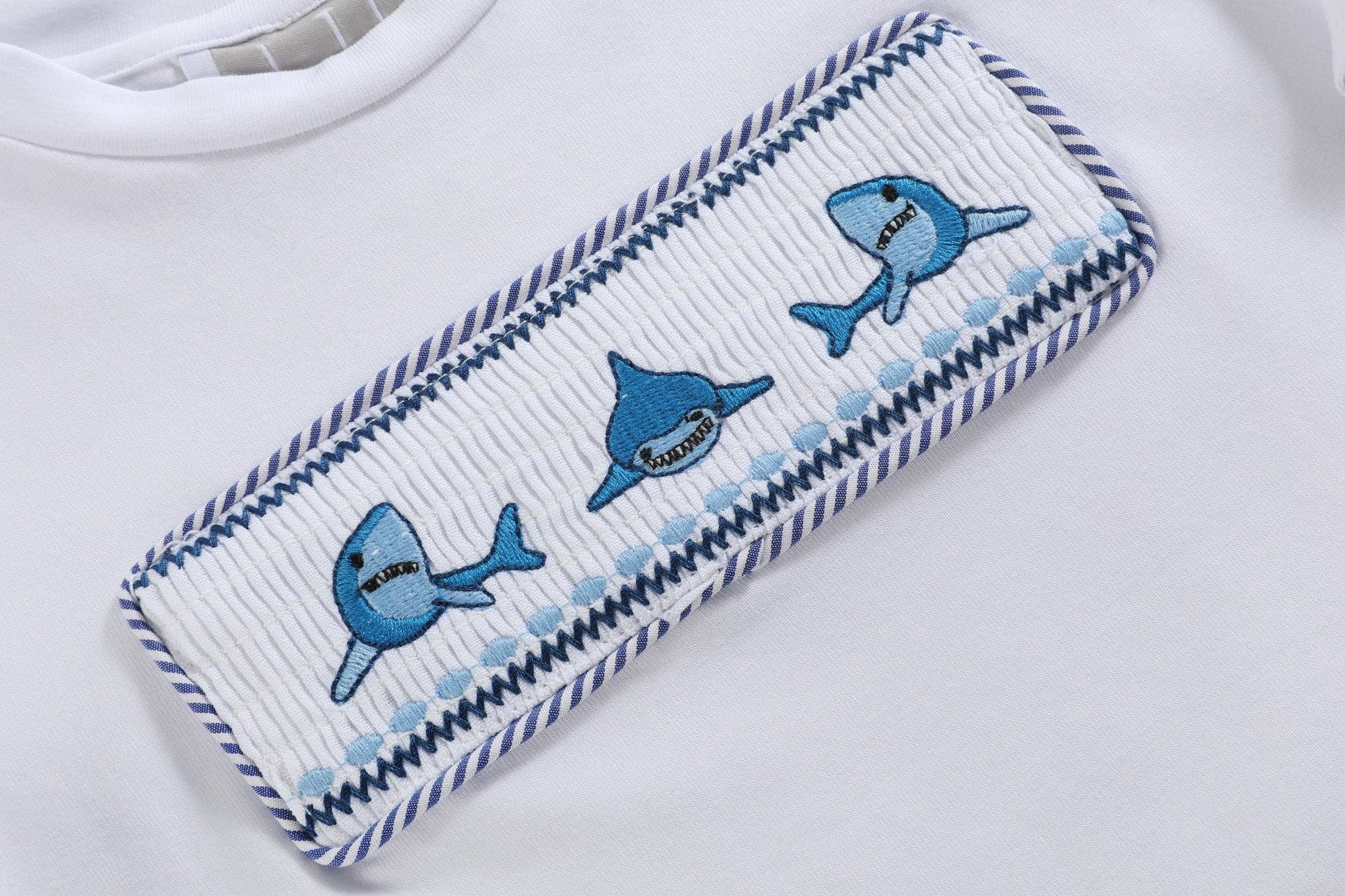 White Shark Smocked Set