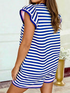 Blue Stripe Shortie Set