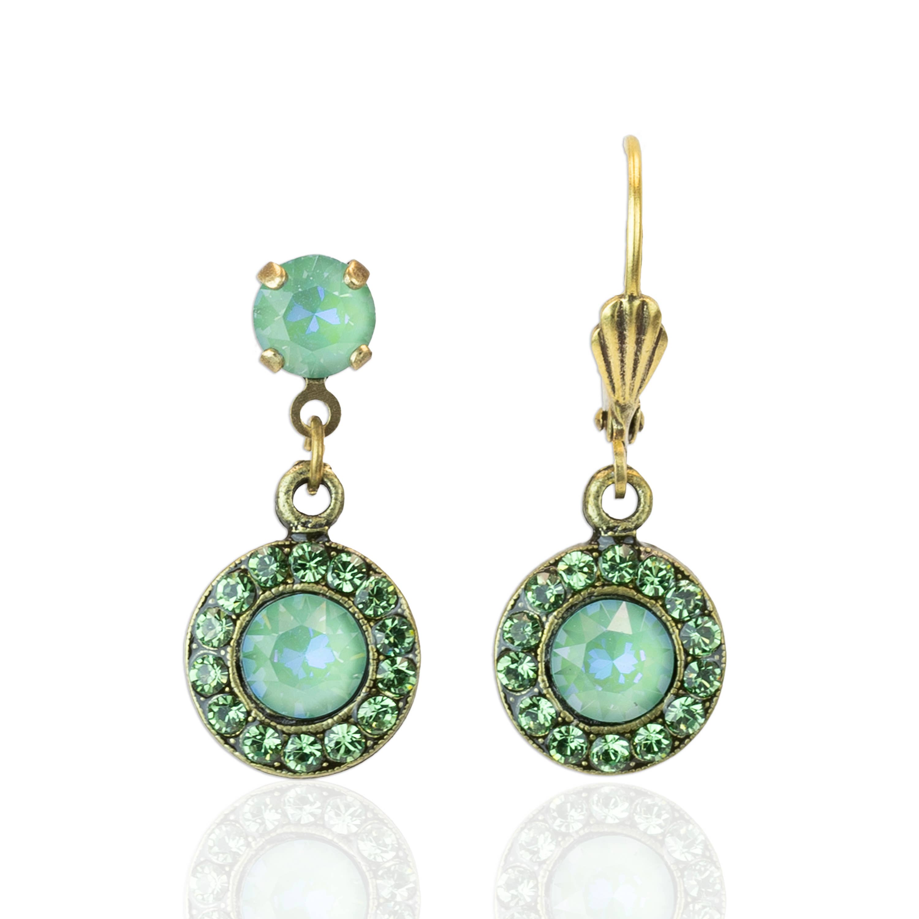 Silky Sage Opal Crystal Drop Earring