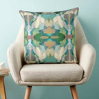 Nora Decorative Abstract Modern Art Painted Throw Pillow: 18x18