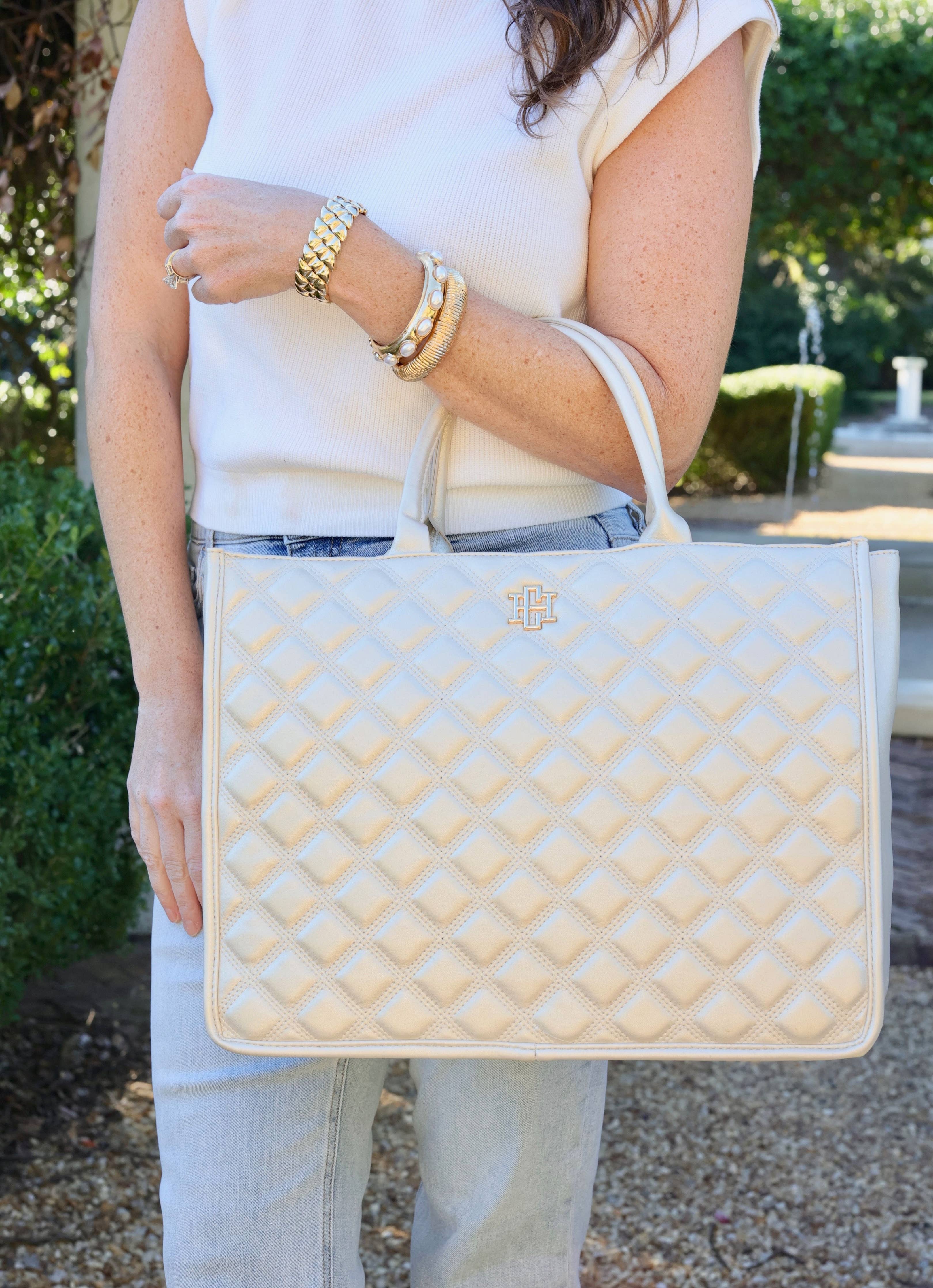 Niall Pearl Quilted Tote