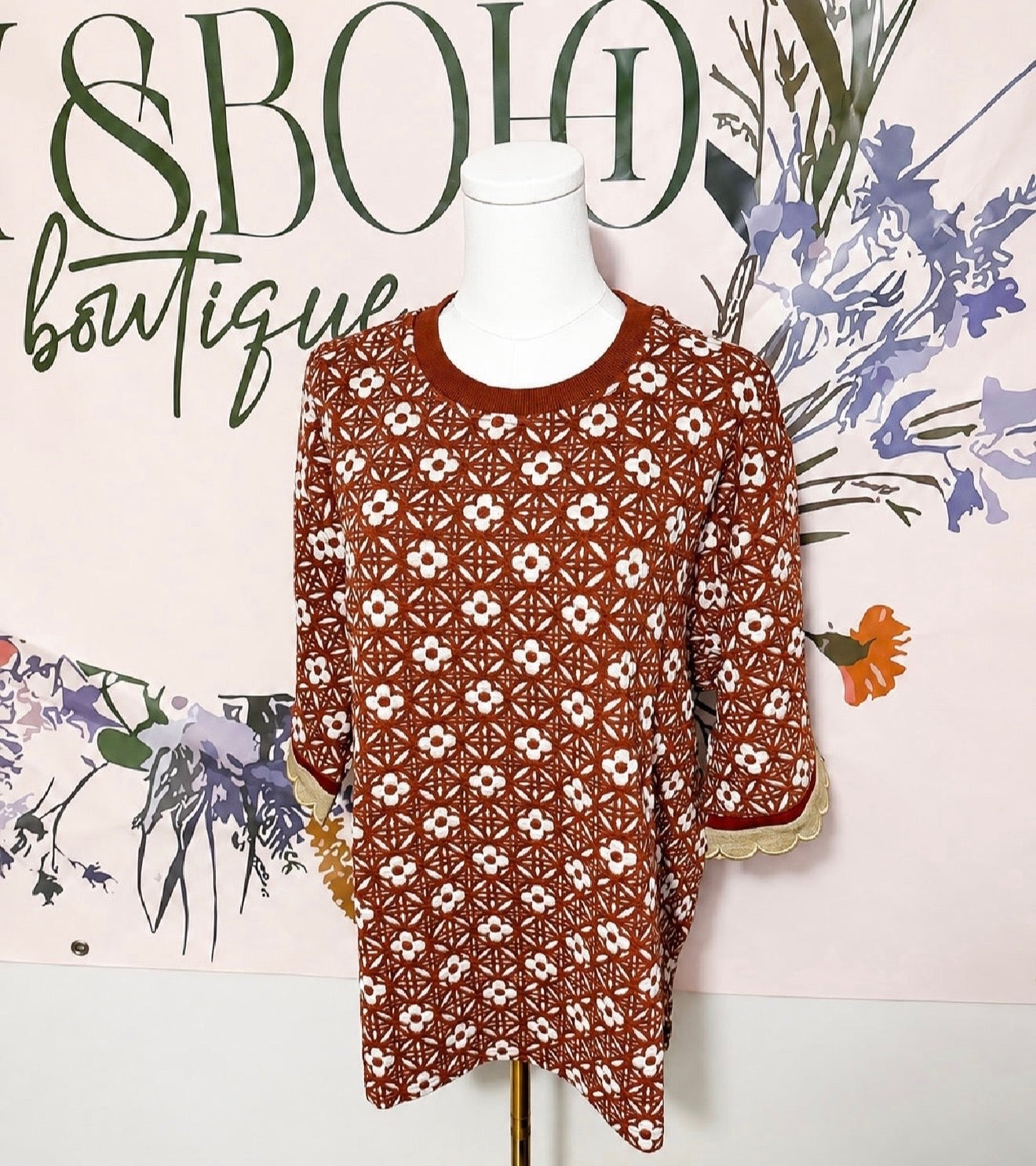 Rust & Daisies Top