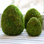 Moss Egg Decor   Green   10"