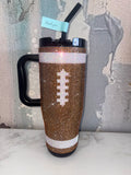 Rhinestone Football Mega Mug (40oz)