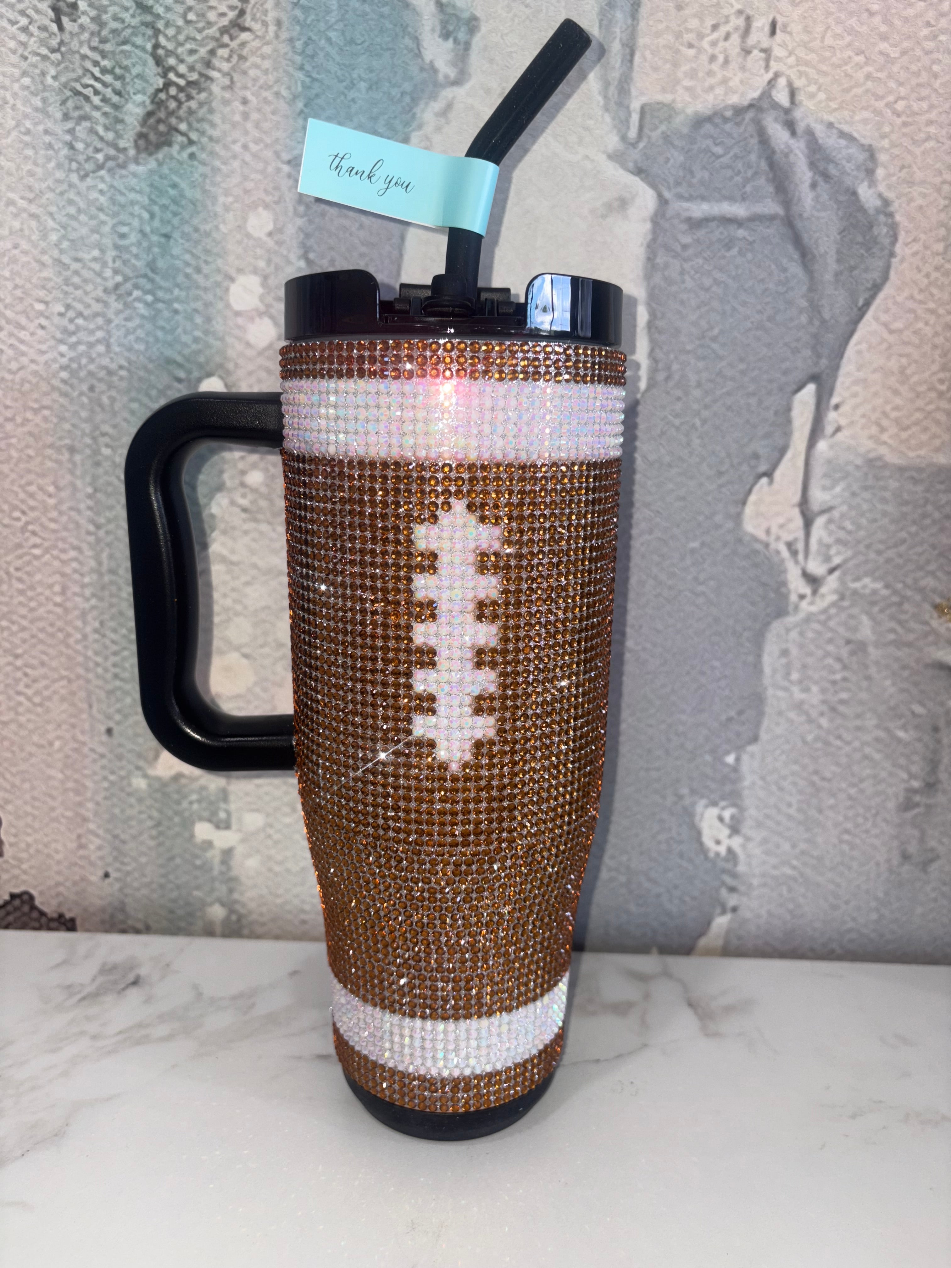 Rhinestone Football Mega Mug (40oz)