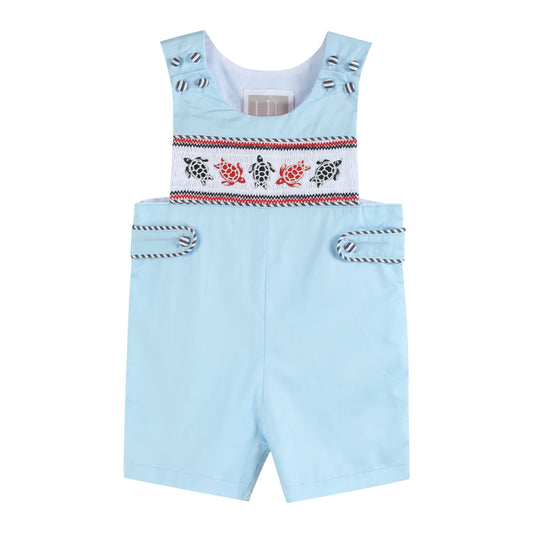 Turtle Smocked Shortalls