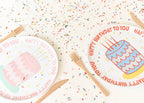 Pink Happy Birthday Cake Melamine Dinner Plate