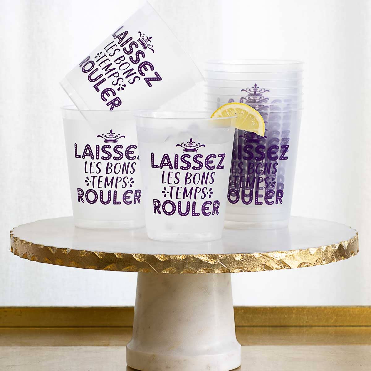 Laissez Party Cups   Frosted/Purple  16oz.