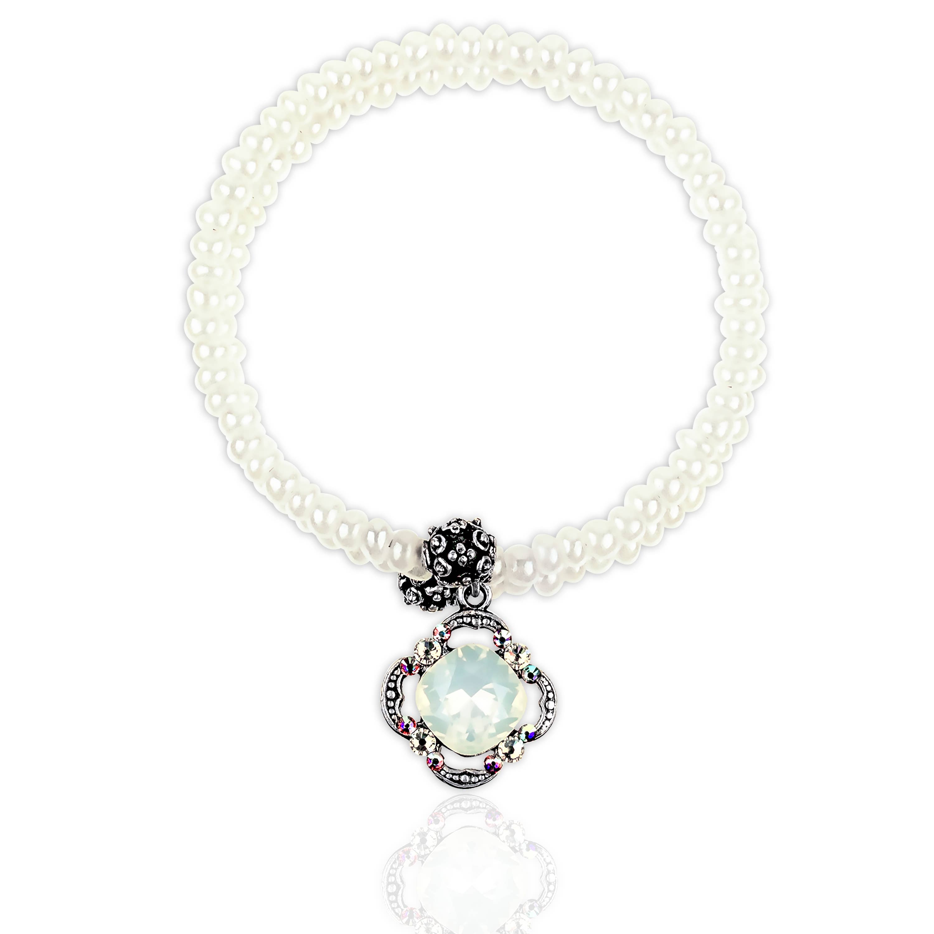 Opal Drop Swarovski® Crystal Beaded Wrap Bracelet