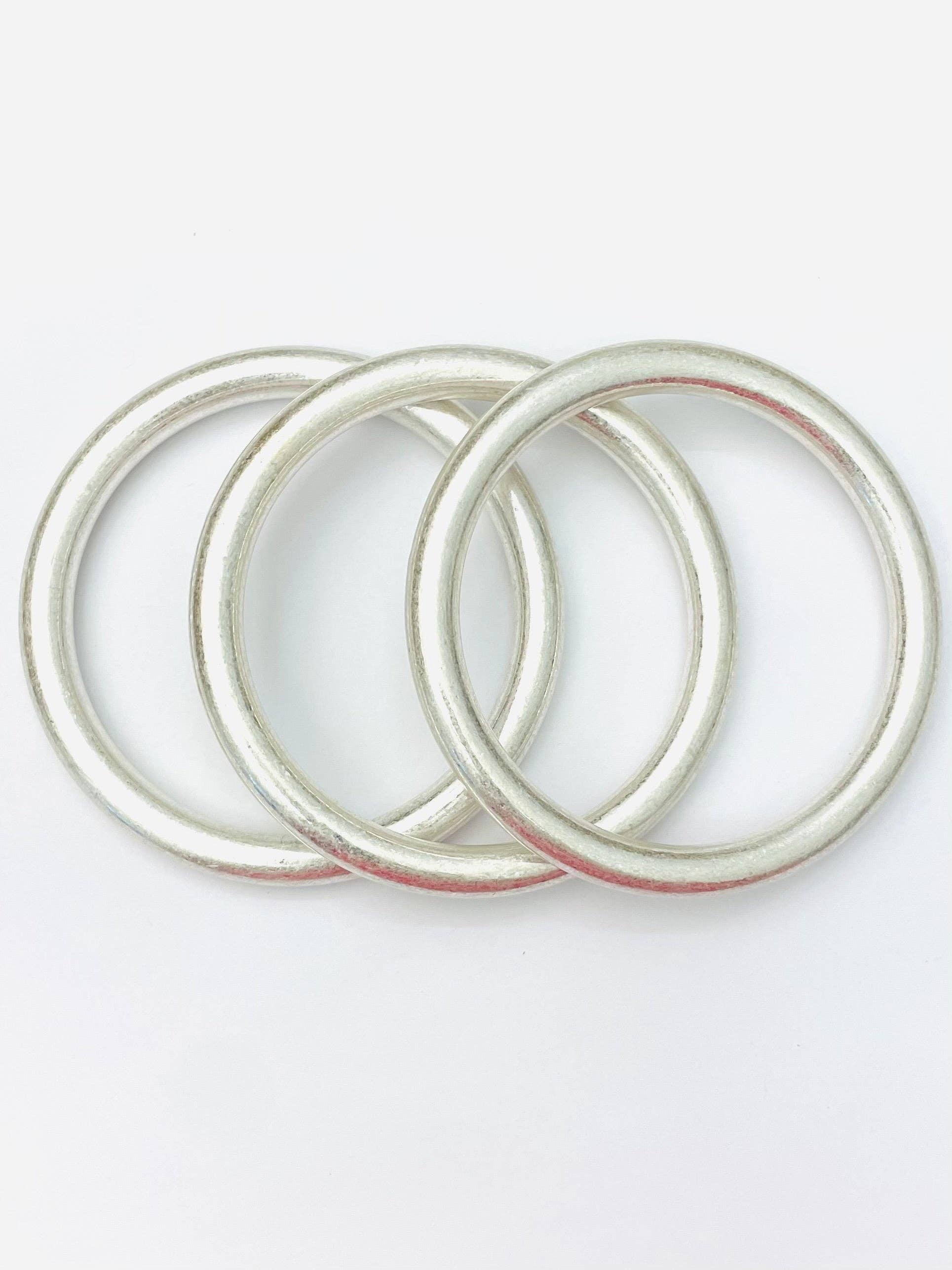 Bold Vintage Bangles- Matte Silver
