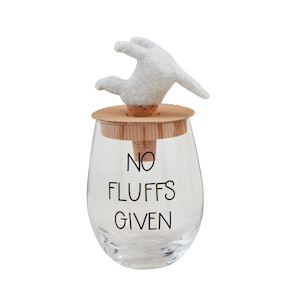 No Fluffs Given Wine Glass - Topper